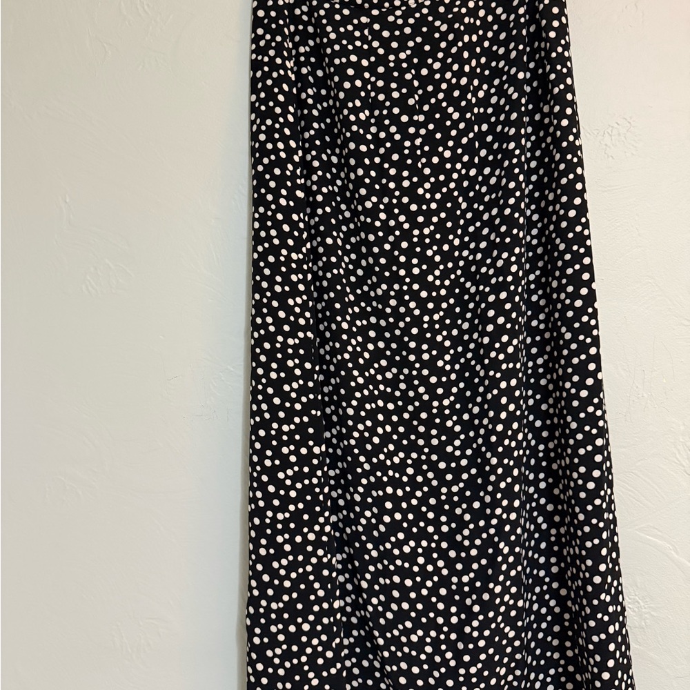 ANDREA FENZI Black and White Polka Dot Maxi Skirt